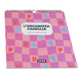 CALENDARIO 2026 da parete ORGANIZZA FAMIGLIA planner SETTIMANALE cartomania SCACCHI