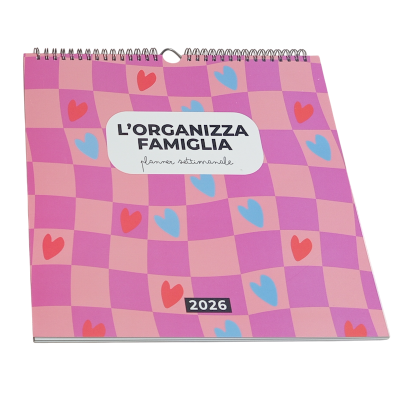 CALENDARIO 2026 da parete ORGANIZZA FAMIGLIA planner SETTIMANALE cartomania SCACCHI