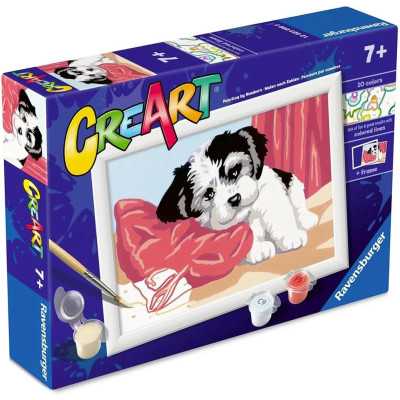 CREART kit artistico CUCCIOLO ravensburger 10 COLORI con cornice PUPPY età 7+