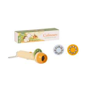 LAMPADA PROIETTA FIABE moulin roty CALINOURS le storie della buonanotte TORCIA CON 3 RACCONTI età 4+