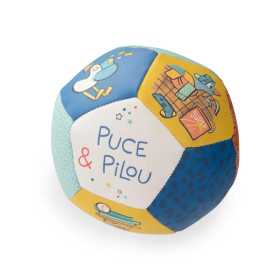 PALLINA MORBIDA palla PULCE E PILOU diametro 10 cm MOULIN ROTY età 0+ PALLINA MORBIDA palla PULCE E PILOU diametro 10 cm MOULIN ROTY età 0+