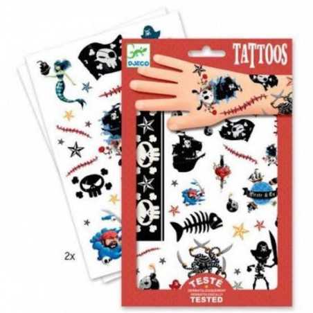 TATUAGGI PIRATI tattoo per bambini DJECO DJ09584 rimuovibili con acqua