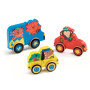 PUZZ & ROLL COLOR in legno VEICOLI djeco 2 IN 1 puzzle ad incastro DJ01079 età 18 mesi +