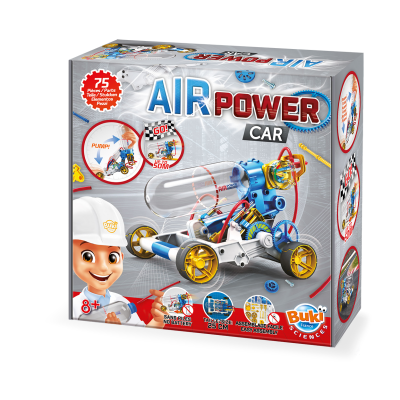 AIR POWER CAR da montare VEICOLO AD ARIA COMPRESSA kit scientifico BUKI età 8+