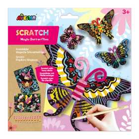 SCRATCH E CINIGLIA magic butterflies FARFALLE MAGICHE kit artistico AVENIR età 3+