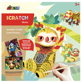 SCRATCH E CINIGLIA sloths BRADIPI kit artistico AVENIR età 3+