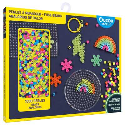 PERLINE DA STIRARE fosforescenti AUZOU kit artistico SET DA ARTISTA età 6+