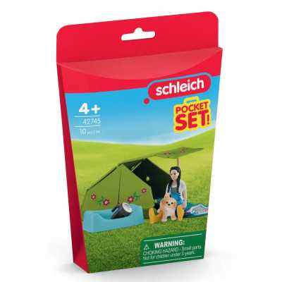 AVVENTURA IN CAMPEGGIO CON KIM pocket set FARM WORLD miniature in resina SCHLEICH 42745 età 5+