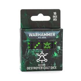 DESTROYER CULT DICE set di 16 dadi dei culti distruttori NECRON warhammer 40k VERDI E TRASPARENTI età 12+