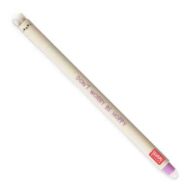 PENNA CANCELLABILE GEL erasable pen CONIGLIO bunny LEGAMI ricaricabile INCHIOSTRO VIOLA