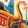 MOSAICO kit artistico DINOSAURI arte al numero DJECO DJ08899 lucente ADESIVI età 4+