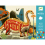 MOSAICO kit artistico DINOSAURI arte al numero DJECO DJ08899 lucente ADESIVI età 4+