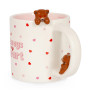 TAZZA IN GRES too cute to handle TEDDY BEAR legami MUG rosa