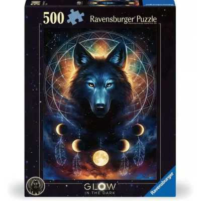 PUZZLE ravensburger LUPO SPLENDENTE lunar wolf STAR LINE jojoe ORIGINALE 36 x 49 cm 500 PEZZI