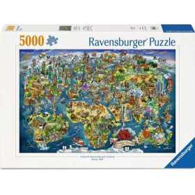 PUZZLE 5000 PEZZI ravensburger MAPPA ILLUSTRATA DEL MONDO originale ILLUSTRATED WORLD MAP