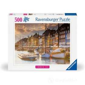 PUZZLE 500 PEZZI ravensburger SUNSET IN COPENHAGEN originale TRAMONTO