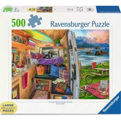 PUZZLE 500 PEZZI ravensburger RIG VIEWS originale VISTE DAL CAMPEGGIO