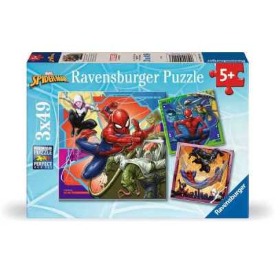 3 PUZZLE DA 49 PEZZI ravensburger SPIDERMAN set 3x49pz MARVEL età 5+