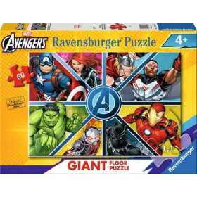 GIANT floor PUZZLE ravensburger AVENGERS da 60 PEZZI giganti SUPEREROI MARVEL età 4+