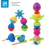 CILINDRO 24 pezzi LALABOOM attacca avvita mescola impila FORME IN PLASTICA pop twist mix stack 5 IN 1 snap beads 10 MESI +