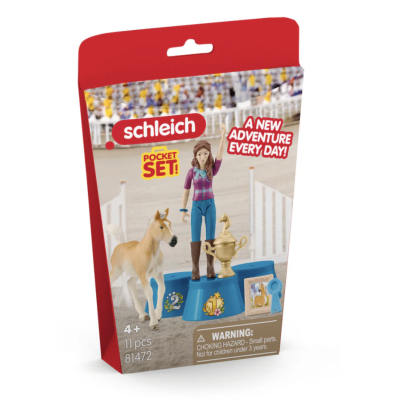 CERIMONIA DOPO TORNEO miniature in resina CERIMONY AFTER TOURNAMENT schleich POCKET SET HORSE CLUB età 4+