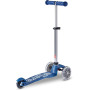 MINI MICRO DELUXE monopattino GLITTER plastica e metallo LED a tre ruote BLU età 2+