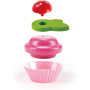 CUPCAKES pasticcini HAPE gioco di imitazione IN LEGNO cucina 18 PEZZI candela frutta wafer E3157 età 3+