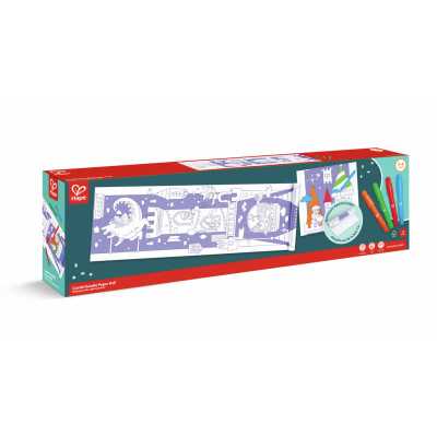 ROTOLO DA COLORARE castle doodle paper roll CASTELLO carta da disegno HAPE autoadesivo CON PASTELLI A CERA età 3+