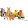 TRAINIMO FARM gioco da trainare IN LEGNO per bambini DJECO trenino con animali DJ06317 età 18 mesi +