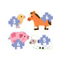 PRIMO PUZZLE IN FATTORIA set di 4 animali AD INCASTRO djeco DJ07153 età 2+