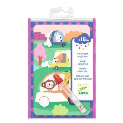 DISEGNI MAGICI da colorare IN VIAGGIO kit artistico DJECO set creativo DJ09074 età 18 mesi +
