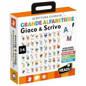 GRANDE ALFABETIERE scrittuira guidata GIOCO E SCRIVO gioco educativo HEADU alfabeto e prescrittura IN ITALIANO età 3+