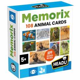 MEMORIX memory con 108 carte ANIMALI gioco educativo HEADU età 5+