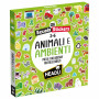 GLI SCUOLA STICKERS con 100 adesivi riutilizzabili ANIMALI E AMBIENTI gioco educativo HEADU età 3+
