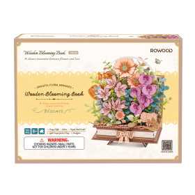 WOODEN BLOOMING BOOK diy FLORAL MEMORIES robotime ROWOOD in legno TW04H età 14+
