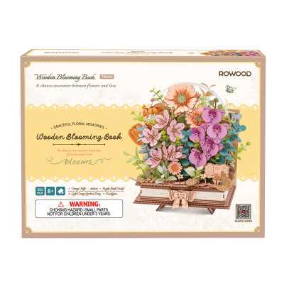 WOODEN BLOOMING BOOK diy FLORAL MEMORIES robotime ROWOOD in legno TW04H età 14+