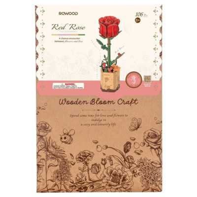 RED ROSE 2026 rosa rossa ROWOOD in legno ROBOTIME wooden bloom craft TW042 età 8+