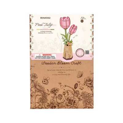 PINK TULIP 2026 tulipano rosa ROWOOD in legno ROBOTIME wooden bloom craft TW082 età 8+