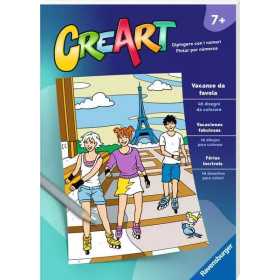 CREART kit artistico VACANZE DA FAVOLA ravensburger 48 DISEGNI DA COLORARE età 7+
