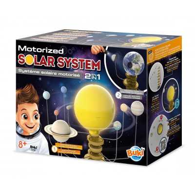 SISTEMA SOLARE MOTORIZZATO kit scientifico MOTORIZED SOLAR SYSTEM 2 in 1 BUKI età 8+