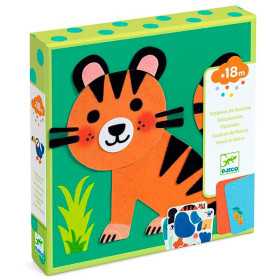 QUADRI IN FELTRO kit artistico DOLCI ANIMALI djeco DJ00047 età 18 mesi +