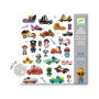 SET DI 160 ADESIVI SCINTILLANTI stickers CRAZY MOTORS kit artistico DJECO DJ09287 età 4+
