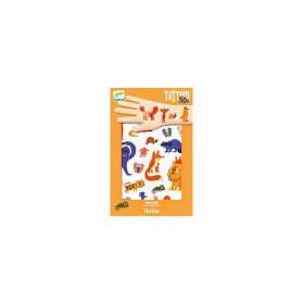 TATTOOS più di 50 tatuaggi ANIMALI DIVERTENTI rimuovibili DJECO kit artistico DJ09917