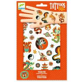 TATTOOS più di 50 tatuaggi SPIRITO MARZIALE rimuovibili DJECO kit artistico DJ09915