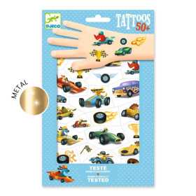 TATTOOS più di 50 tatuaggi BOLIDI rimuovibili DJECO kit artistico DJ09916