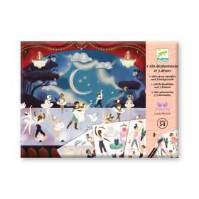 DECALCOMANIE trasferelli BALLERINE balletto all'opera DJECO kit artistico DJ09356 età 5+
