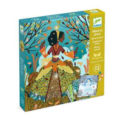 QUADRI DA METALLIZZARE kit artistico ABITI QUATTRO STAGIONI quadri metal strass DJECO DJ09528 età 5+