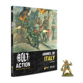 ARMIES OF ITALY third edition MANUALE warlord games BOLT ACTION in inglese + MINIATURA PROMO età 14+