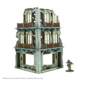 CITY IN RUINS scenario 3 STOREY CORNER skytrex MDF miniature set EDIFICIO età 14+