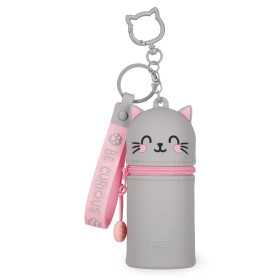 MINI KAWAII con zip ASTUCCIO in silicone KITTY legami GATTO portapenne TOMBOLINO